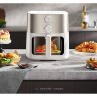 苏泊尔空气炸锅 不用翻面 远红外 1500W大功率 7L大容量 可视窗口炸锅KJ70Y860 浅灰色