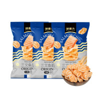 胡厘头三文鱼脆片原味50g3袋薯片网红零食 休闲追剧 膨化解馋食品