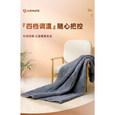 艾美特长毛绒电热毯TTCB03-01 [长宽 1.8*宽1.2m]灰色
