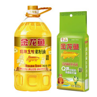 金龙鱼米油套装5L+1斤(非转压榨一级菜籽油5L+清香稻米1斤)