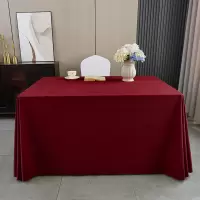 七梭 酒店会议桌布 酒红色 200*260cm 方形瑞典绒布台布摆摊婚庆背景绒布