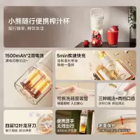 小熊(Bear)榨汁杯便携 电动多功能榨汁机小型果汁机 快充无线家用 LLJ-E04W5[升级款]