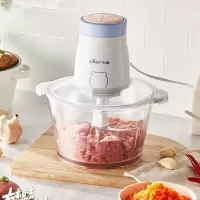 小熊(Bear)绞肉机 不锈钢全自动多功能搅拌绞馅小型打肉碎菜全自动料理机 QSJ-B02Q1透明杯盖 2L