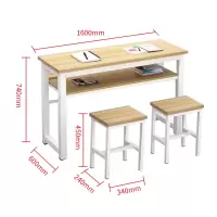 誉卓远长条桌培训桌学习桌椅学校培训班写字课桌椅 双人含椅160*60cm