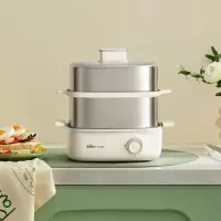 小熊(Bear)煮蛋器 电蒸锅蒸蛋器 双层 [不锈钢方形蒸舱]ZDQ-E12R2