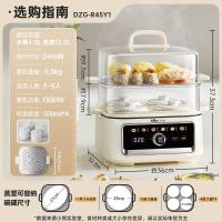 小熊(Bear)电炖锅 家用电蒸锅炖蒸煮一体 煲汤锅隔水炖盅 17L上蒸下炖可预约多功能锅DZG-R45Y1