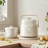 小熊(Bear)电炖锅 炖汤盅 精巧容量燕窝电炖盅 1L DDZ-J10P1米黄色 白瓷内胆
