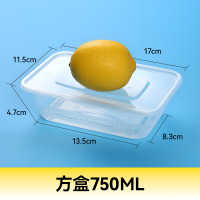 一次性750ml带盖餐盒方盒 PP材质 300套/箱