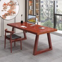 质凡全实木双人电脑桌台式卧室家用现代简约办公桌书桌工作台长条桌子 160*60*75cm