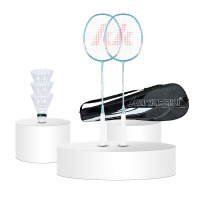 川崎(KAWASAKI)羽毛球拍 IRON-007(含3只装耐打球)羽毛球双拍超轻男女羽毛球对拍 入门级训练双拍