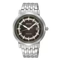 精工SEIKO男自动机械表SRP113J1不锈钢表带100米防水商务圆形蓝宝石镜面折叠扣经典设计