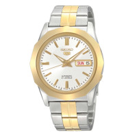 精工SEIKO自动机械男表 SNKG84J1 精钢表带圆形表盘商务蓝宝石镜面星期日历显示折叠扣生活防水全国联保3年