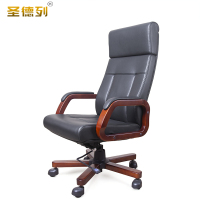 圣德列办公椅2实木脚转椅高背