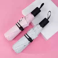 红叶の秀红叶雨伞男女双人伞手开折叠轻便防晒遮阳伞太阳伞红叶八骨加固 三折嗨熊猫伞