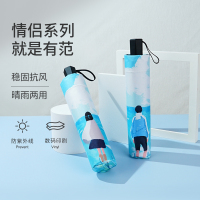 红叶(Hong Ye)红叶雨伞黑胶防晒防紫外线太阳伞遮阳折叠晴雨伞男女情侣款礼物伞