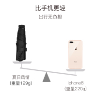 红叶の秀红叶伞超轻迷你太阳伞便携小巧扁口袋伞女遮阳防晒晴雨两用伞 夏日风情2两伞