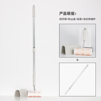丽佳邦长柄粘毛器可撕式纸滚筒宠物粘毛滚 二合一手柄套装 含伸缩杆 灰