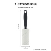 丽佳邦一字手柄斜撕卷纸滚筒粘毛器除毛粘尘器 10cm斜纹好撕纸卷60撕 灰色