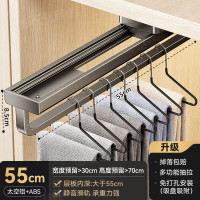 丽佳邦家用枪灰色吸盘可伸缩挂衣架55CM