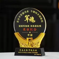 退伍八一军人纪念品送战友礼品定制创意军旅老兵退役纪念品奖杯 18*14*4cm