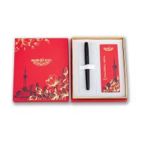 英雄E606宝珠笔礼品套装金属笔杆签字笔重手感磨砂商务高档男士中性笔碳素笔圆珠笔办公用 孤勇黑(笔+3笔芯)