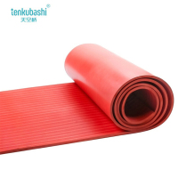 天空桥 绝缘橡胶垫 红色条纹5mm*1.2m*5m 10kv 卷