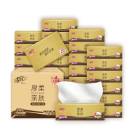 清风抽纸金装320张24包M码4层卫生纸抽餐巾纸整箱