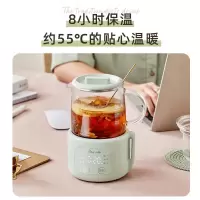 小熊(Bear)玻璃养生壶迷你养生杯办公室桌面家用加热杯垫 恒温壶小型分体式炖煮杯煮茶壶玻璃花茶壶