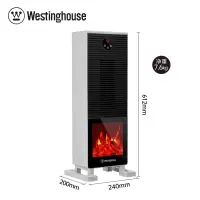 西屋(Westinghouse)立式暖风机浴室取暖器复古烤火炉壁炉负离子石墨烯电暖器家用电暖气 [智能语音交互]梨花白