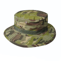 谋福 作战帽作训帽迷彩圆边帽 渔夫帽虎斑迷彩奔尼帽 男迷彩帽男战术帽[美式绿](2个装)