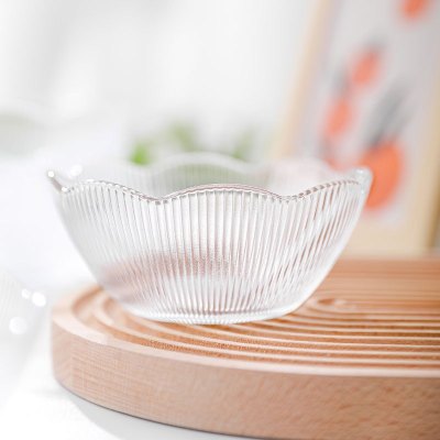 乐唯诗 竖纹花瓣碗 白色 300ml*2只