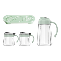 乐唯诗 乐悦油壶调味罐四件套LY/L4B绿色油壶650ml*1+调味罐400ml*2+底托