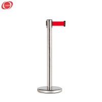 谋福 BP 82493 一米线围栏栏杆座 礼仪柱护栏杆 伸缩栏杆警戒线 可定制logo(不锈钢款 约3米长