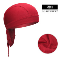 谋福 骑行海盗帽 山地车 公路车骑行纯色海盗头巾 单车运动帽(酒红色)
