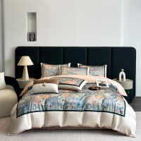 圣夫妮高奢意大利玉锦缎数码印花四件套-古都新秀SFN-226