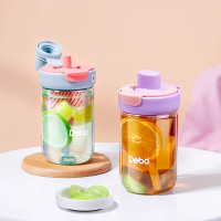 德铂(Debo) 米兹Tritan材质大容量户外便携弹盖健身塑料杯带茶隔塑料杯水杯500ml DEP-904!