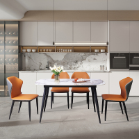 皇朝(Royal)餐桌椅套装 一桌四椅 意式格调 现代简约 优质岩板 组合餐桌椅MSR2305+MS2307A