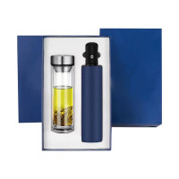 甠焓QH-TS232025伞具商务礼品套装8骨全自动晴雨伞+玻璃杯(单位:套)