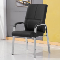 NHZHIW人体工学电脑椅办公椅皮椅四角椅会议椅职员椅黑色皮扶手