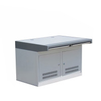 会议室监控操作台监控平台桌工作台钢制1200*700*750mm 灰白双联