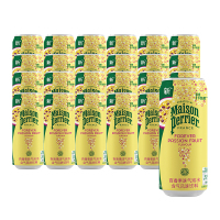 法国原装进口 巴黎水(Perrier)百香果味气泡矿泉水 天然矿泉水330ml*24罐装