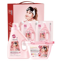 蔬果园洗衣液礼盒套装 蔬果园天然玫瑰精油香氛四件套