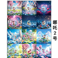 团扇扇布宫灯布片手工中秋材料新年元宵古风动漫