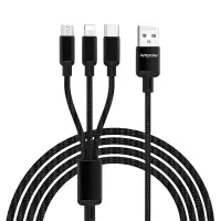 沃品 一拖三数据线-LC927黑色