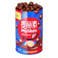 歌斐颂麦丽素桶装牛奶夹心黑巧球跳跳糖儿童女生怀旧零食250g