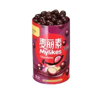 歌斐颂麦丽素桶装牛奶夹心黑巧球跳跳糖儿童女生怀旧零食250g