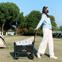 何大屋露营装备便捷购物旅游买菜 夜幕黑HDW1611 60L 无刹车