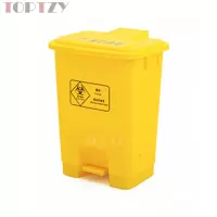 toptzy TZ4060410 医疗垃圾桶脚踏式垃圾箱黄色带盖废物回收箱 20升