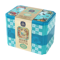 至尊帝皇 中秋月饼礼盒-缤纷世界1.077kg(三层铁罐)多口味月饼+西点组合