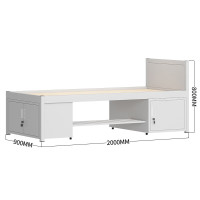 虎牌祥瑞单人床单层铁架床带鞋架 宿舍铁床 2000*900*800